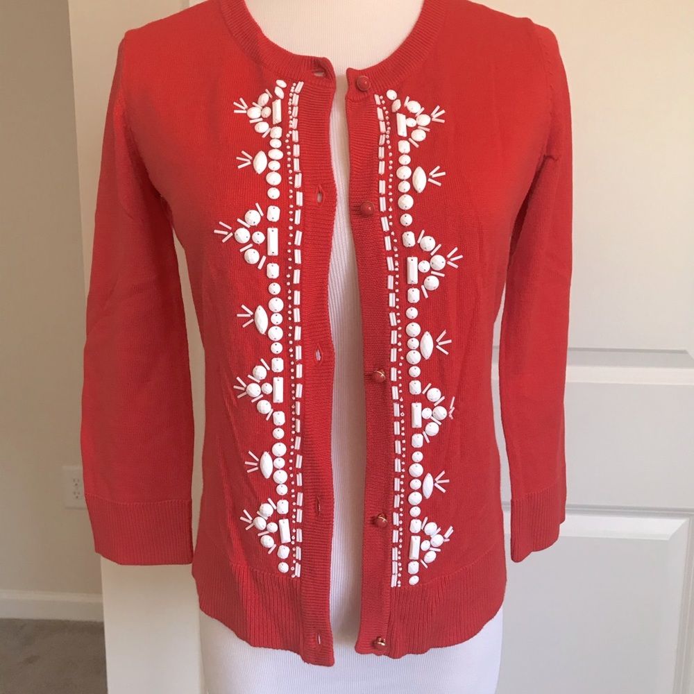 NWT Merona orange beaded cardigan size XS